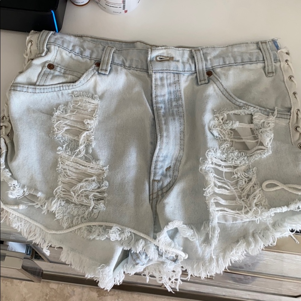 High Rise Jean Shorts- First of a kind size 28-